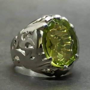 12 Carat Lab Peridot Mens Ring