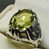 12 Carat Lab Peridot Mens Ring