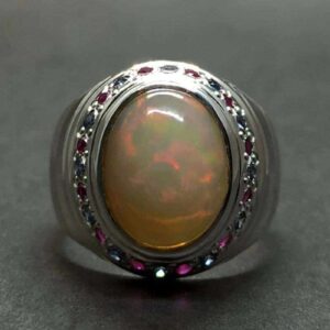 6 Carat Fire Opal Women Ring