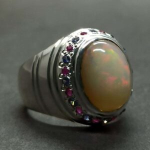 6 Carat Fire Opal Women Ring