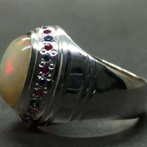 6 Carat Fire Opal Women Ring