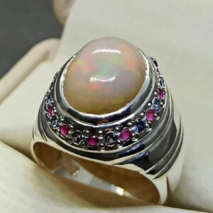 6 Carat Fire Opal Women Ring