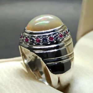 6 Carat Fire Opal Women Ring