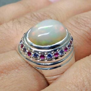 6 Carat Fire Opal Women Ring