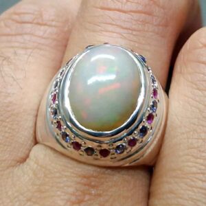 6 Carat Fire Opal Women Ring