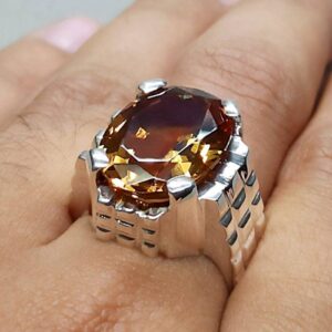 16 Carat Big Oval Cut Color Changing Lab Alexandrite Sterling Silver 925, 14k, 18k Gold Handmade Mens Ring