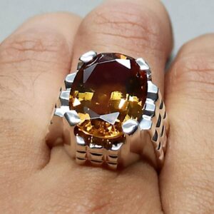 16 Carat Big Oval Cut Color Changing Lab Alexandrite Sterling Silver 925, 14k, 18k Gold Handmade Mens Ring