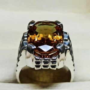 16 Carat Big Oval Cut Color Changing Lab Alexandrite Sterling Silver 925, 14k, 18k Gold Handmade Mens Ring