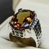 16 Carat Big Oval Cut Color Changing Lab Alexandrite Sterling Silver 925, 14k, 18k Gold Handmade Mens Ring