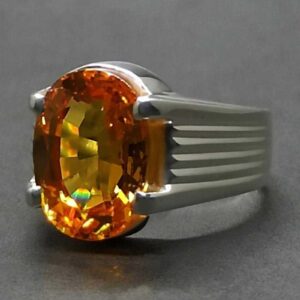 12 Carat Yellow Citrine Men’s Plain Ring