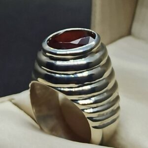 9 Carat Oval Cut Garnet Men’s Ring