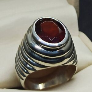 9 Carat Oval Cut Garnet Men’s Ring