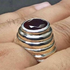 9 Carat Oval Cut Garnet Men’s Ring