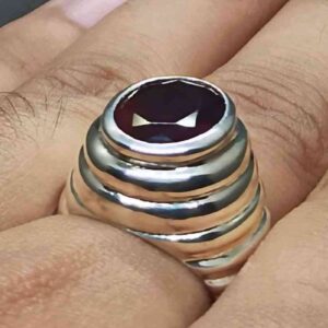 9 Carat Oval Cut Garnet Men’s Ring