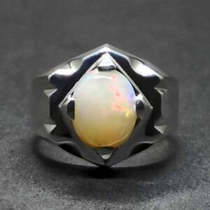 4 Carat Fire Opal Mens Ring