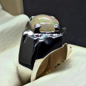 4 Carat Fire Opal Mens Ring