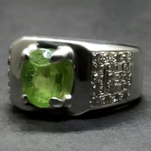 Egyptian Peridot Mens Channel Set Ring