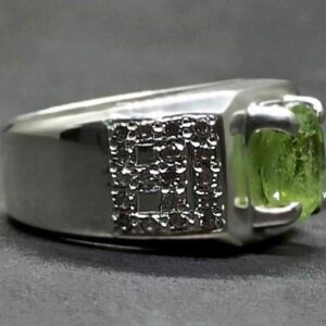 Egyptian Peridot Mens Channel Set Ring