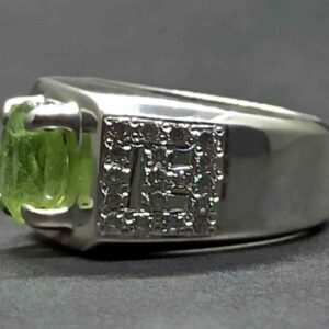 Egyptian Peridot Mens Channel Set Ring