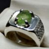 Egyptian Peridot Mens Channel Set Ring