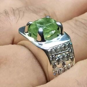 Egyptian Peridot Mens Channel Set Ring