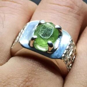 Egyptian Peridot Mens Channel Set Ring