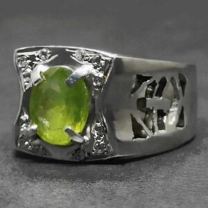 3 Carat Egyptian Peridot Mens Ring