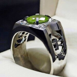 3 Carat Egyptian Peridot Mens Ring