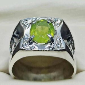 3 Carat Egyptian Peridot Mens Ring