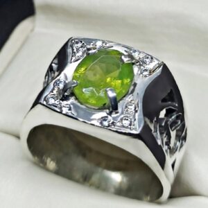 3 Carat Egyptian Peridot Mens Ring