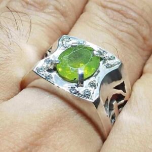 3 Carat Egyptian Peridot Mens Ring