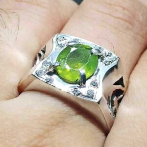 3 Carat Egyptian Peridot Mens Ring