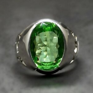 Lab Peridot Mens Lattice Ring