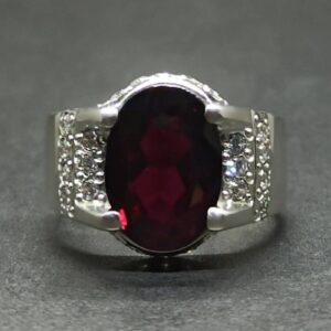 6 Carat Oval Cut Garnet Women’s Channel Set Ring