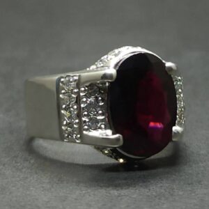 6 Carat Oval Cut Garnet Women’s Channel Set Ring