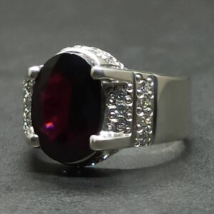 6 Carat Oval Cut Garnet Women’s Channel Set Ring