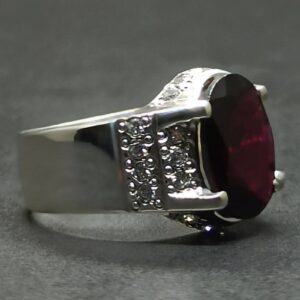 6 Carat Oval Cut Garnet Women’s Channel Set Ring