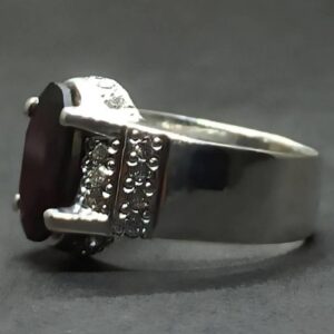 6 Carat Oval Cut Garnet Women’s Channel Set Ring