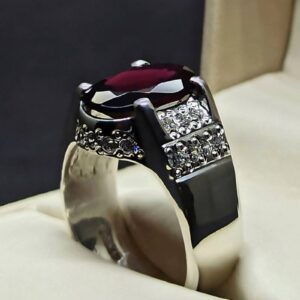 6 Carat Oval Cut Garnet Women’s Channel Set Ring