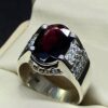 6 Carat Oval Cut Garnet Women’s Channel Set Ring