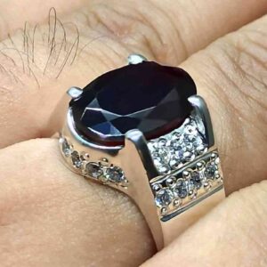 6 Carat Oval Cut Garnet Women’s Channel Set Ring