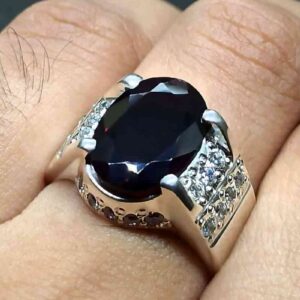 6 Carat Oval Cut Garnet Women’s Channel Set Ring