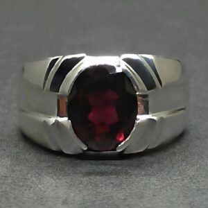 4 Carat Oval Cut Garnet Men’s Elegant Ring