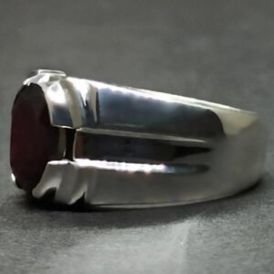 4 Carat Oval Cut Garnet Men’s Elegant Ring