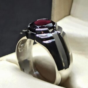 4 Carat Oval Cut Garnet Men’s Elegant Ring