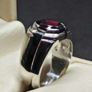 4 Carat Oval Cut Garnet Men’s Elegant Ring