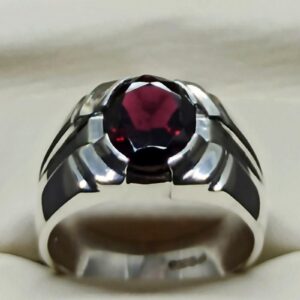 4 Carat Oval Cut Garnet Men’s Elegant Ring