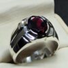 4 Carat Oval Cut Garnet Men’s Elegant Ring