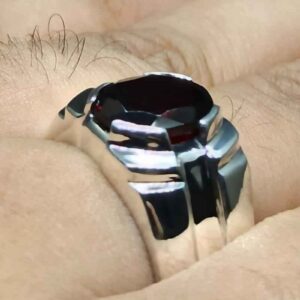 4 Carat Oval Cut Garnet Men’s Elegant Ring