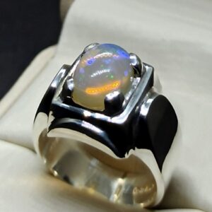 3 Carat Fire Opal Mens Ring